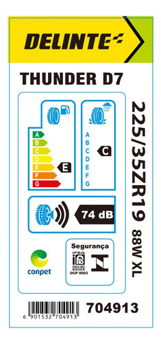 Pneu Delinte Aro 19 225/35 Zr19 88w Xl D7 Thunder
