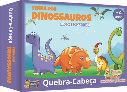 Jogo Quebra Cabeça 3D Dinossauros em MDF (Uriarte)