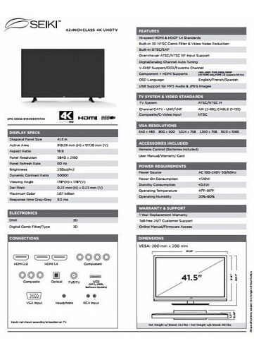 Television Tv 42 Pulgadas 4k Ultra Hdtv