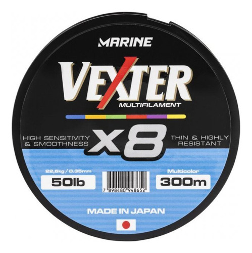 Linha Multifilamento Marine Vexter X8 300m 50lbs Multicolor