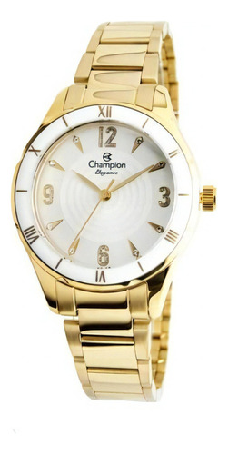 Relógio Dourado Champion Elegance Cn24306h Cor do fundo Branco