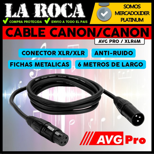 Imagen 3 de 10 de Cable Xlr Dmx Canon Para Microfono Canon 6 Metros Cuo