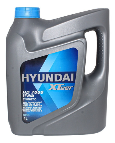Aceite Hyundai Xteer 15w40 Hd 7000 Ci-4/sl 4 Litros
