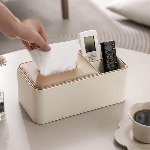 Caja De Almacenamiento De Tejido De Cuero Pu Caja De Medio