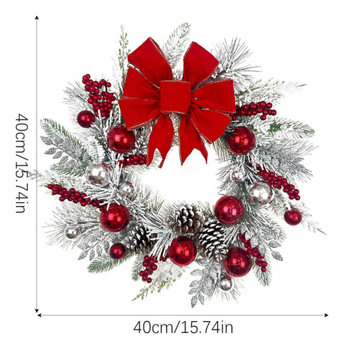 Corona De Navidad Para Puerta De Ingreso, Artificial