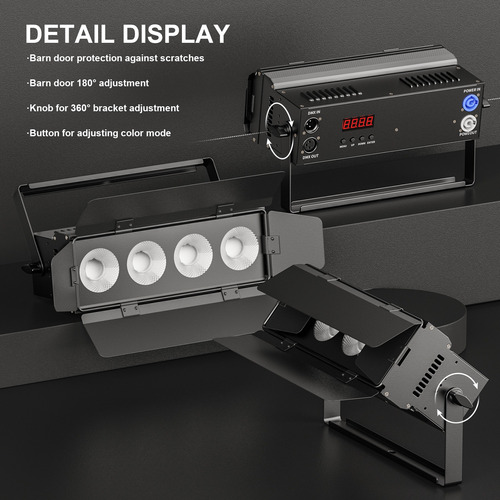 Focos Con Barn Gate Blanco Cálido Y Frío 200w Cob 4 En 1 Led