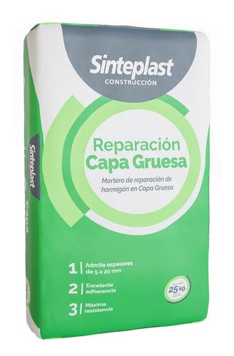 Mortero De Reparacion Hormigon Capa Gruesa Sinteplast 25kg