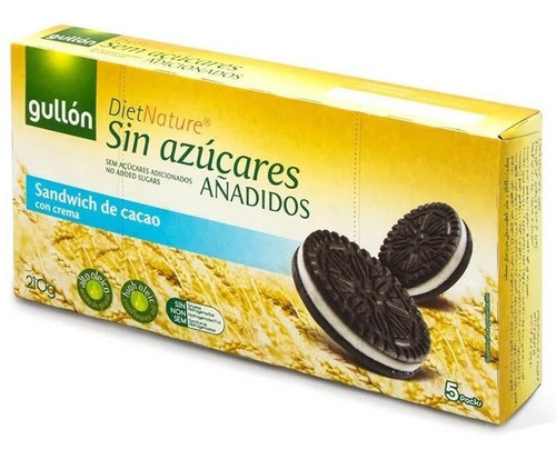 Bisoito Gullon Zero Açucar Sandwich Cacao Crema 210g