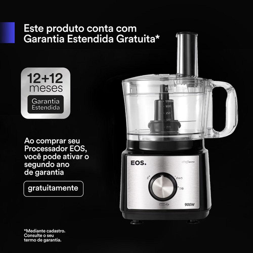 Processador De Alimentos Com 2 Vel. 7 Em 1 Inox 127v - Eos