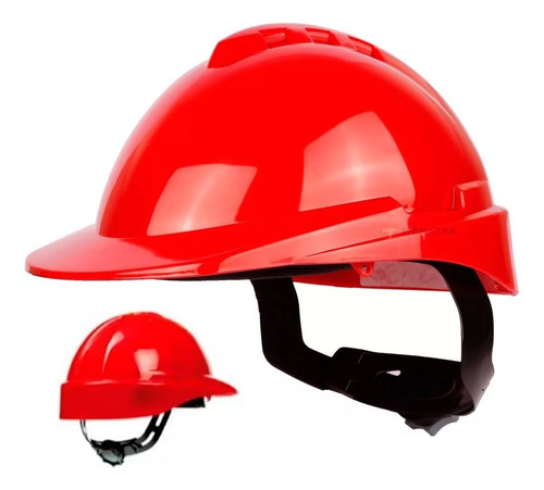 Casco Libus Rojo De Seguridad Con Arnes Trabajo Obra