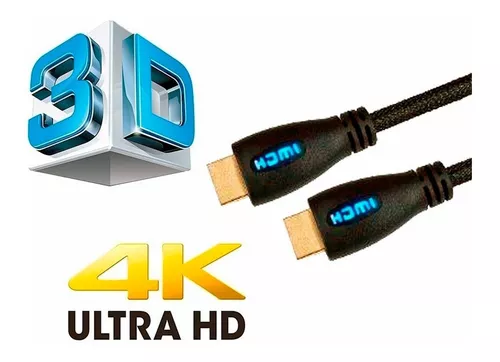 Cable Hdmi 3 Metros 2.0 Premium Full Hd 4k 3d Mallado Oro