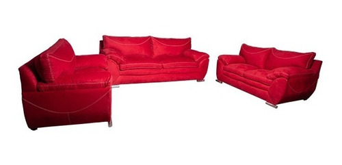 Sala Completa Sillón Love Sofá Charlotte Rojo R21 Muebles 