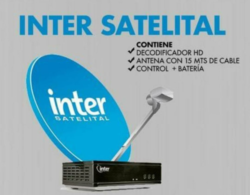 Kit Inter Satelital Antena + Deco+15mt Cable+control+batería