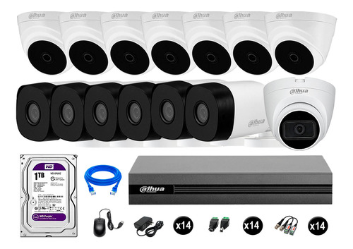 Cámaras Seguridad Kit 14 Dahua Hd 720p 1tb 1 Cámara C Audio