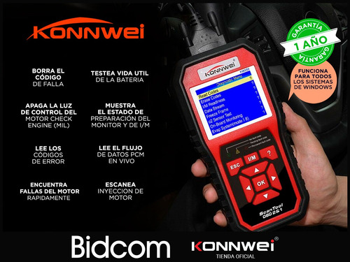 Imagen 2 de 8 de Scanner Automotriz Konnwei Remplazo Autel Pantalla Lcd