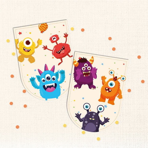 Kit Imprimible Cumpleaños Personalizado Monstruos