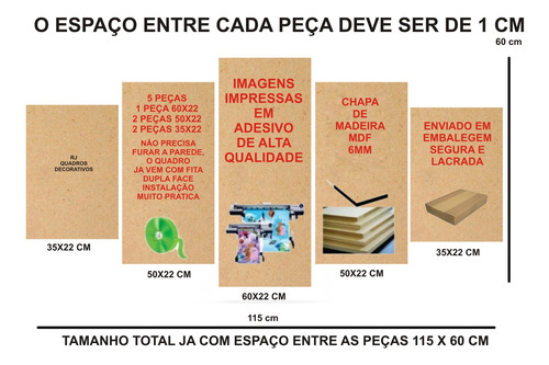 Quadro Mosaico 5 Peças Mdf 6mm Sword Art Online