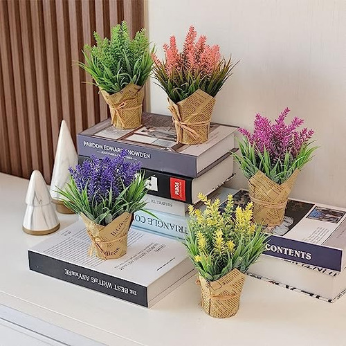 Plantas  Decorativas Con Maceta  X 3  Unidades Papel