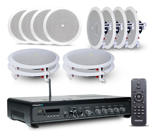 Kit Som Ambiente Amplif Frahm 3700 + 12 Arand. Jbl Embutir