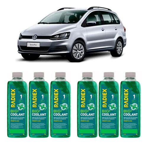 6 Litros Aditivo Radiador Bio Coolant Radiex Space Fox