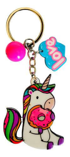 Llavero Unicornio Acrilico Metal Diseño Amor  Moderno 