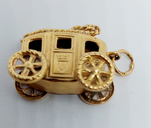 Dije Oro 18k Carruaje Antiguo