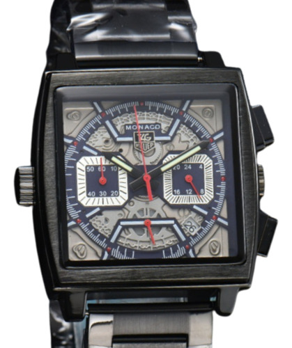 Reloj Hombre Mónaco Cronógrafo Calendario Negro Fórmula 1 Negro Negro (Reacondicionado)