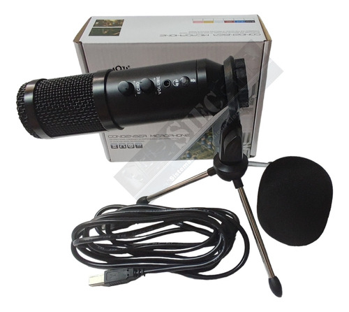Microfono Usb Condensador Con Soporte, Profesional Bm800