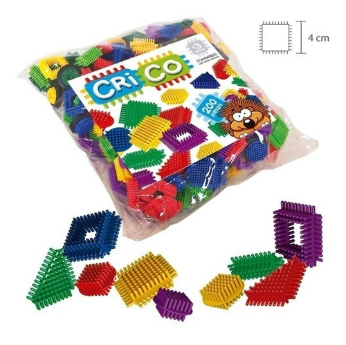 Imagen 2 de 4 de Bloques Tipo Daki 300 Piezas Jardin C/ Ruedas Crico 01-3005