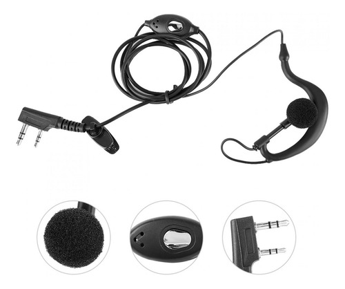 Audífono Con Micrófono, Botón Ptt Para Walkie Talkie