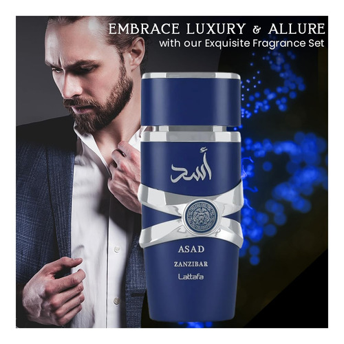 Perfume Aromaque Asad Lattafa Zanzibar, 100 Ml, Edp, Con Acc
