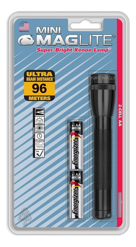 Linterna Maglite Mini Incandescente 2 Celdas Aa  Negro