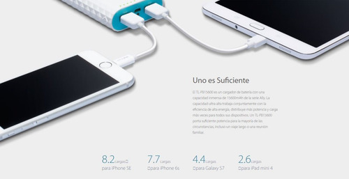 Batería Cargador Power Bank Tp-link 15600 Mah 2 Usb Linterna