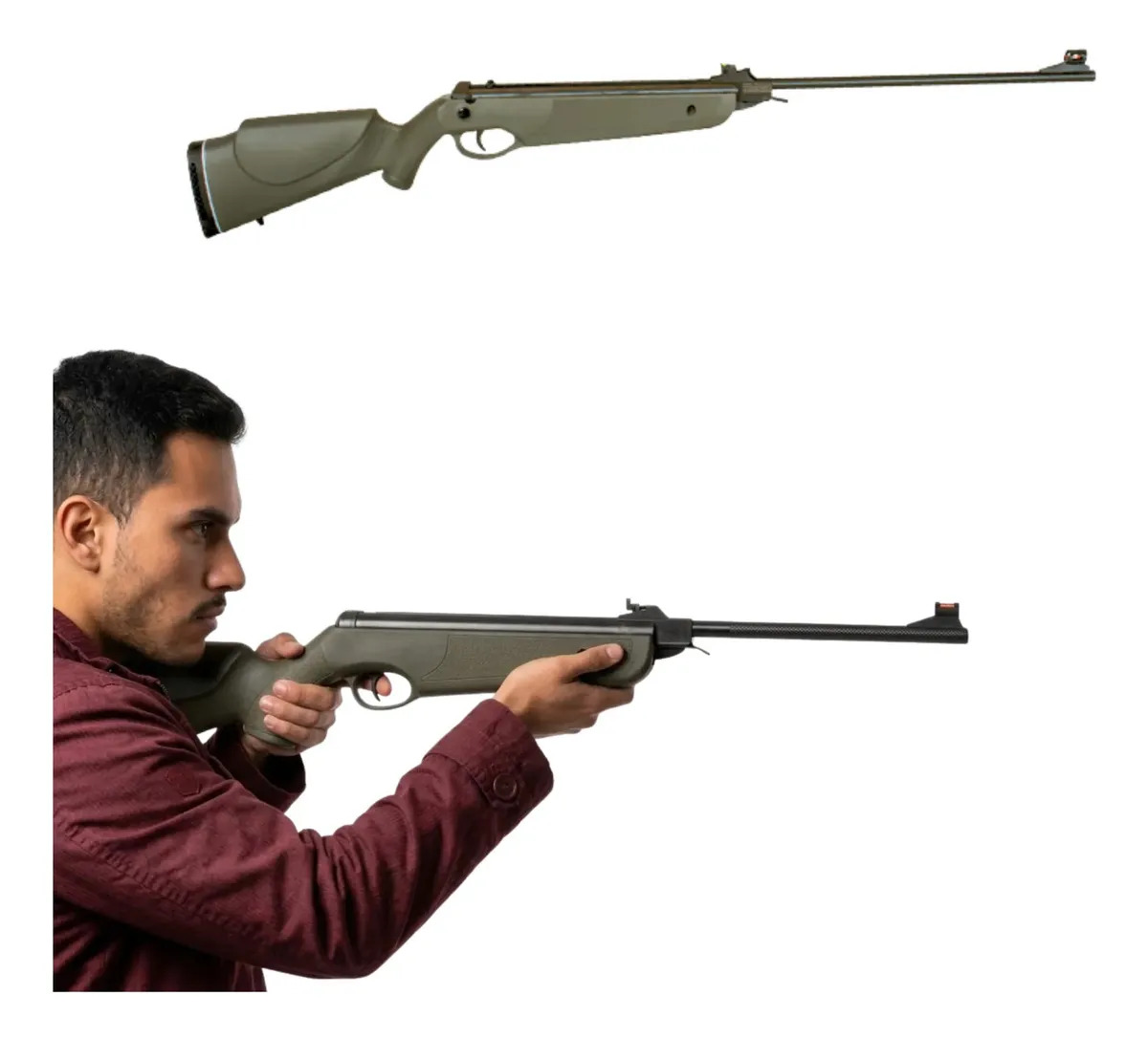 Rifle / Carabina 2063 Media Potencia 5.5mm Marksman Beeman Verde Militar
