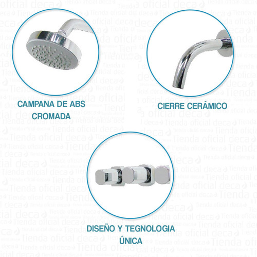 Ducha Embutir Liv Griferia Cierre Ceramico Metal Moderna