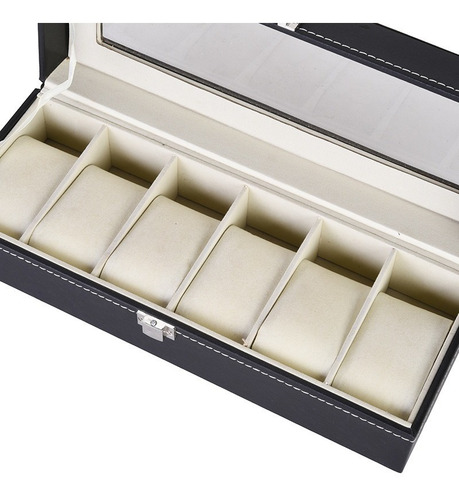 Imagen 10 de 10 de Organizador Estuche Caja 6 Relojes Exhibidor Elegante Joyas
