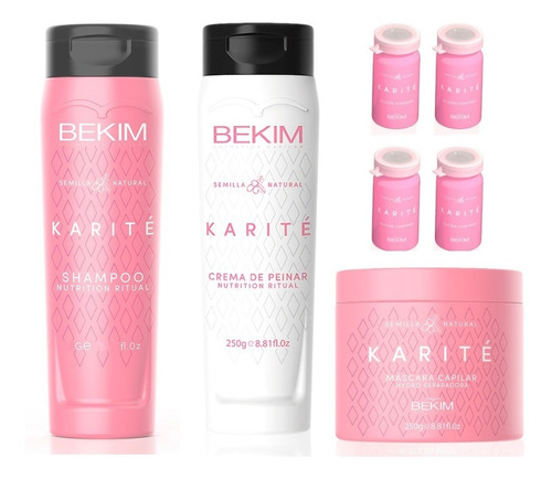 Bekim Karite Shampo 250g Crema Peinar Mascara 250g Ampollas