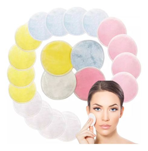 Almohadillas Desmaquillantes Microfibra Reutilizables 16pz