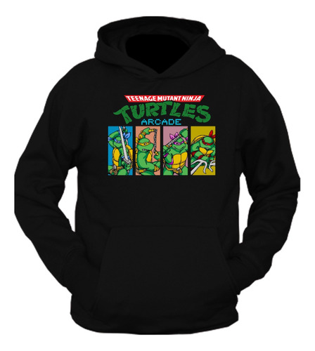 Buzo Hoodie Algodón Frizado Tortugas Ninja Retro 