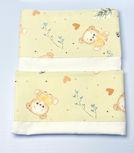 Juego De Sábanas Moises / Colecho 60x90cm + Almohada Bebe Beige Happy Bear