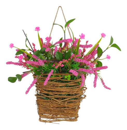 Cesta De Flores De Primavera Puerta Delantera Cesta De