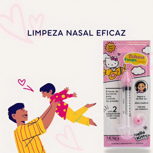 Tchau Funga Funga Adaptador Lavagem Nasal Hello Kitty 10ml