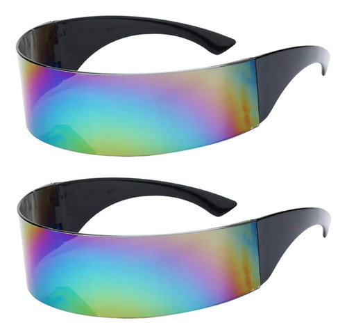 2 Pack Futuristic Cyclops Monoblock Shield Gafas De Sol Espe