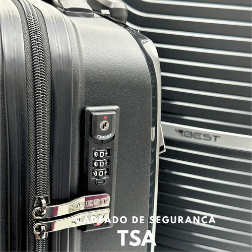 Kit Conjunto 3 Malas Best M70 4 Rodas Pmg Tsa Duravel