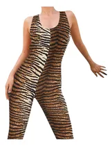 Comprar Mono De Una Pieza Con Estampado De Leopardo Sin Mangas A La 