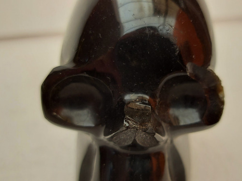 Cráneo Tallado En Obsidiana Dorada Artesanal (Usado)