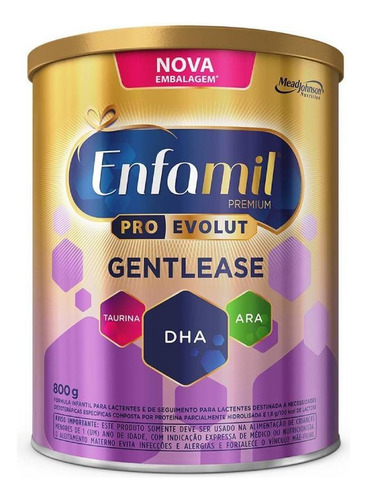 Fórmula Infantil Gentlease Premium Lata 800g Enfamil Sabor Sem sabor