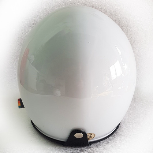 Imagem 3 de 5 de Capacete Old School Moto Scooter - Harley - White Gloss
