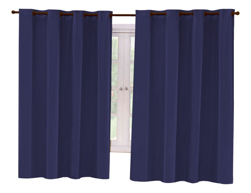 Cortina De Sala/quarto (pvc)blacaute 2,80x1,60 Corta Luz Cor Azul-marinho