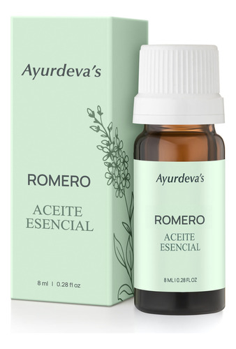 Aceite Esencial De Romero Ayurdeva's 100% Puro Y Natural